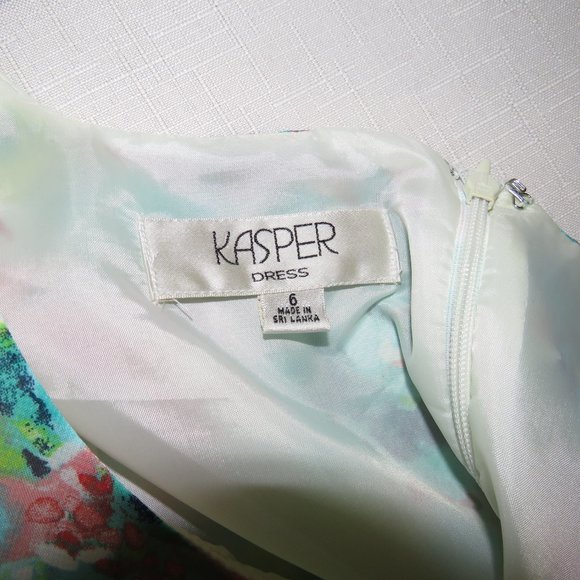 Kasper Pastel Floral Tie-Waist Maxi Dress Size 6 - Picture 6 of 6